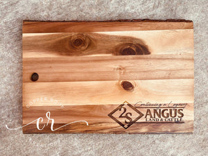 Custom Personalized Engraved Live Edge Board 18x12 Acacia Custom Board