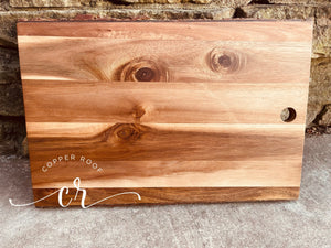 Custom Personalized Engraved Live Edge Board 18x12 Acacia Custom Board