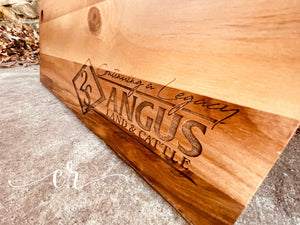 Custom Personalized Engraved Live Edge Board 18x12 Acacia Custom Board