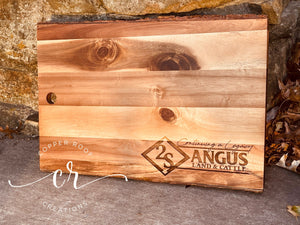 Custom Personalized Engraved Live Edge Board 18x12 Acacia Custom Board