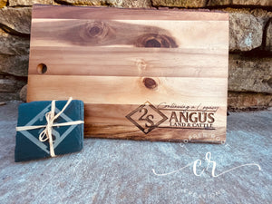 Custom Personalized Engraved Live Edge Board 18x12 Acacia Custom Board