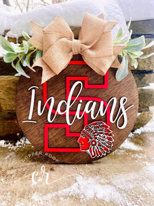 Seneca Indians Door Hanger / School Spirit Door Hanger