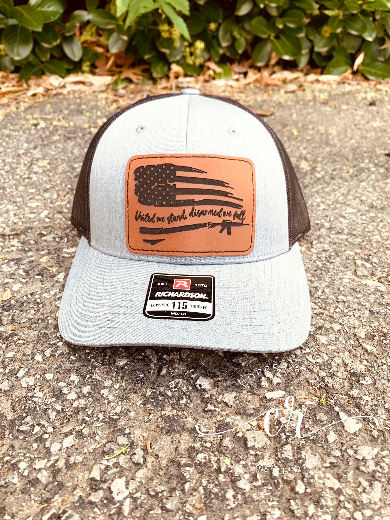 Richardson Hat 115 - Navy/Lt Gray (Leather Patch)